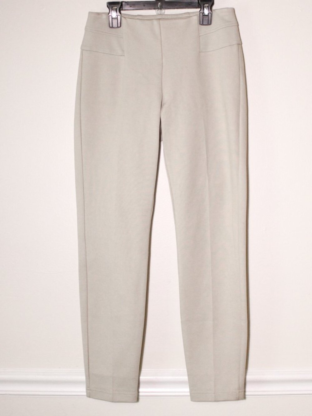 Wonderly Pull On Ponte Knit Pants Slim Office Slacks Stretch Khaki Size S